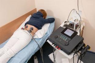 The electrophoresis is given to patients for the treatment of back pain and the relief of the inflammatory process